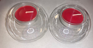 Glass Tealight Candle Holder with 2 FREE Tea light Candles